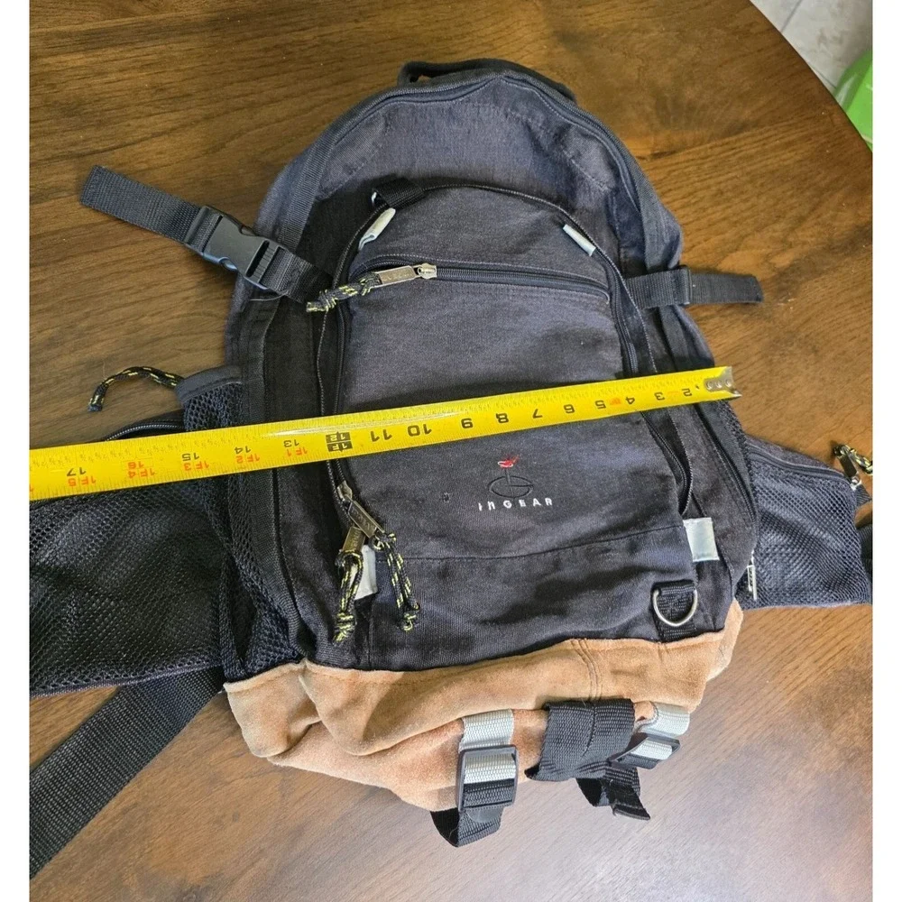 In Gear Men's Black Multi Compartment Canvas Backpack Preowned